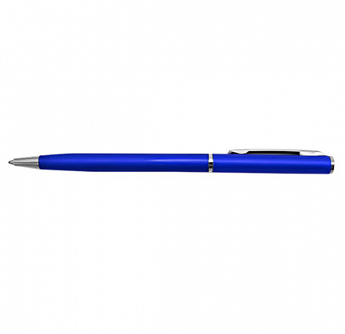 Ручка шариковая BL металлическая, поворотный механизм, метал. клип, синий корпус - канцтовары в Минске